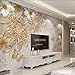 Produktbild Ponana Europäischen Stil 3D Luxus Goldene Schmuck Blume Schmetterling Tv Hintergrund Wandbild Wohnzimmer Tv Benutzerdefinierte Fototapete   B-400X280Cm