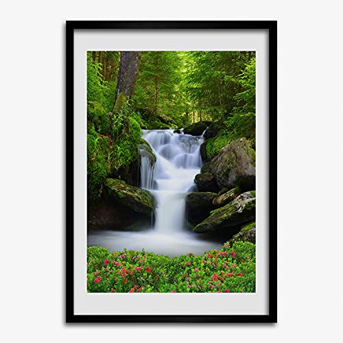 Cadre en bois MDF 50x70 cm avec tableau moderne de paysage Tulup
