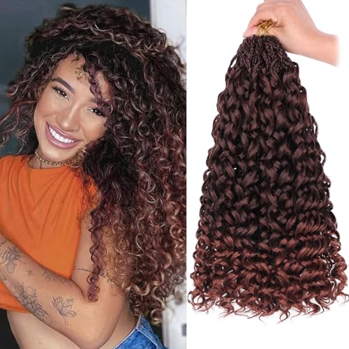 14 Inch Gogo Curl Crochet Hair 8 Packs Beach Curl Crochet Hair for Women Goddess Box Braids Synthetic Curly Hair Deep Wave Crochet Hair Extensions (16Strands/pack T350#)