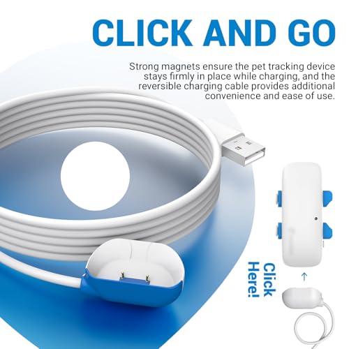 Bouge GPS Tracker USB Ladestation Kompatibel mit Tracti GPS Pet Trackers Standort Smart Activity für Hunde Ersatz Magnetisches Ladegerät (New White)