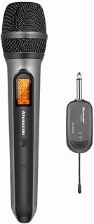 Wireless Microphone System, Alvoxcon UHF Dynamic Handheld mic Compatible for Phone, Computer, Karaoke, Vocal Recording, Singing, Church, Wedding,On Stage,Live Event(1/4 inch Plug Mini Receiver)