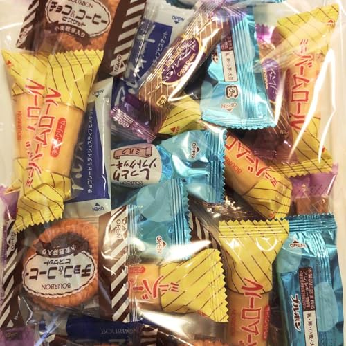 バラエティアソート ブルボン 283g 人気6種32個 (しっとりソフトクッキー/アルフォート/ミニバームロール/ミニルマンド/チョコ&コーヒー、合計32個) 業務用 個包装 小袋 詰め合わせ 大容量 ビッグシェアパック 32個