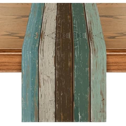 Artoid Mode Green Rustic Table Runner Cover
