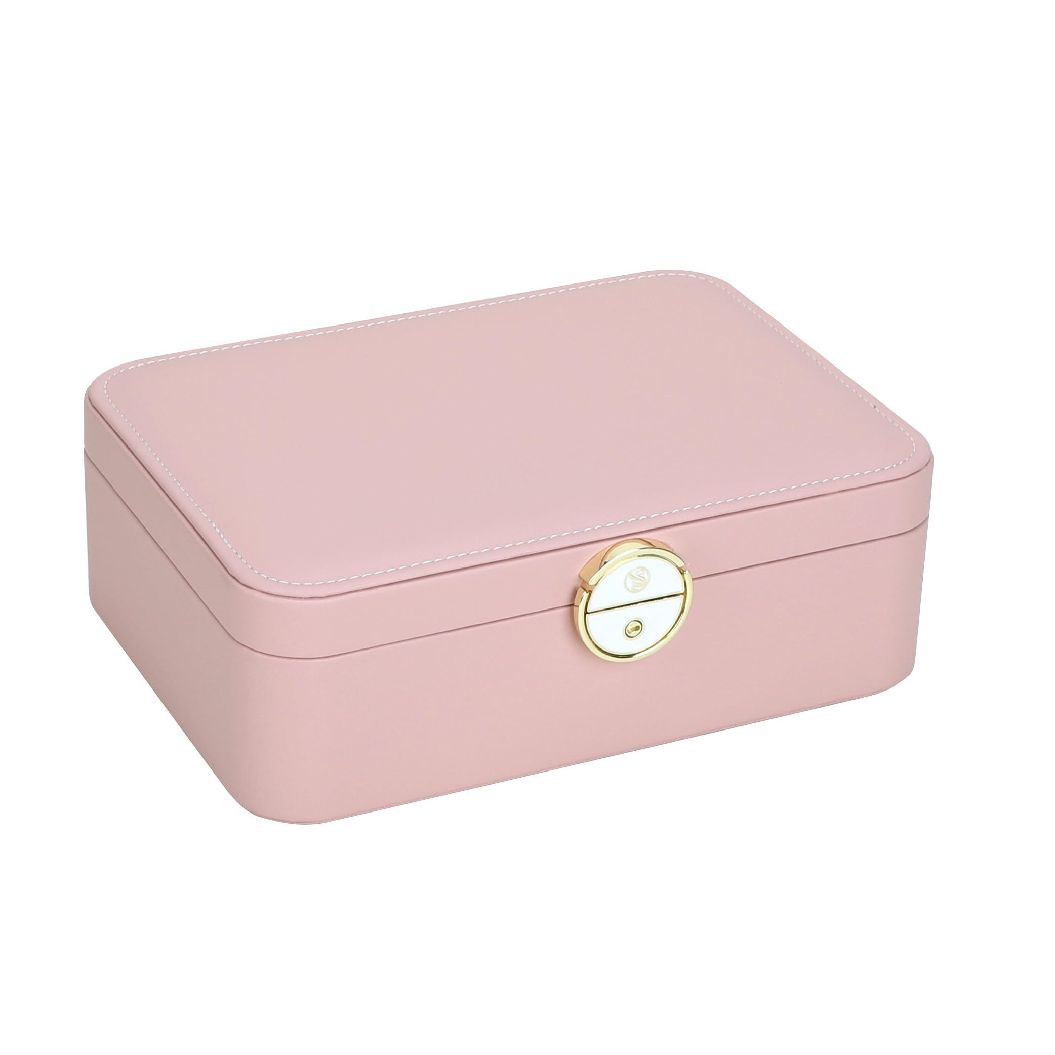 SOFIS Lockable jewelry box, double-layer jewelry storage box, jewelry storage， large jewelry boxes.jewelry organizer, modern style. (Pink)