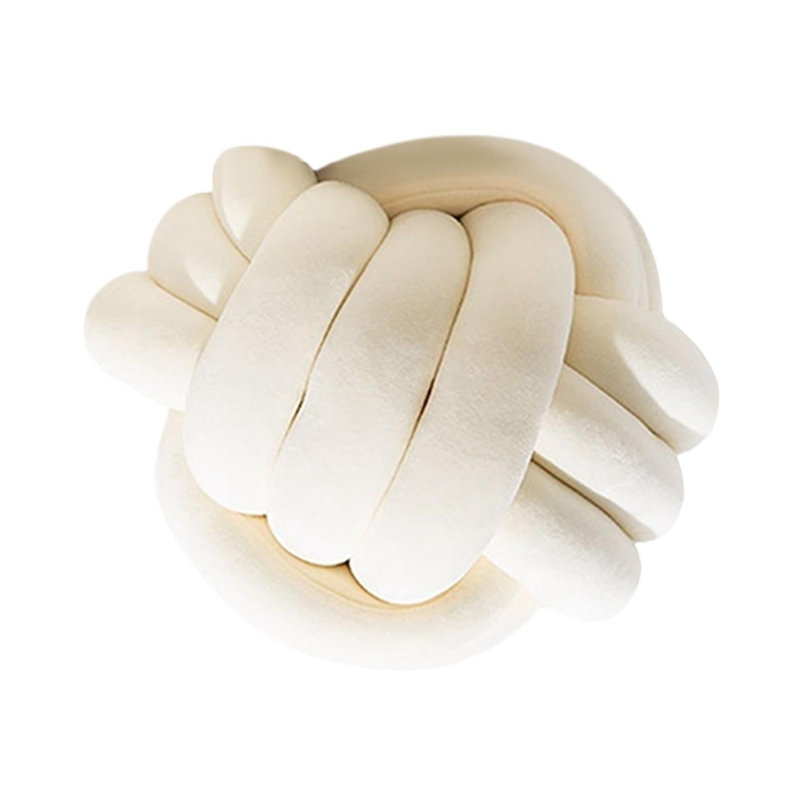 GIYXHU Knotted Plush Soft Knot Ball Pillow Home Decor Cushion Throw Handmade for Couch(Beige)