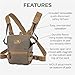 Marsupial Gear Standard Binocular Pack - Magnetic Bino Chest Harness Great for Quick One-Handed Access While Hunting with Storage Pockets, Wolf/Coyote, Large