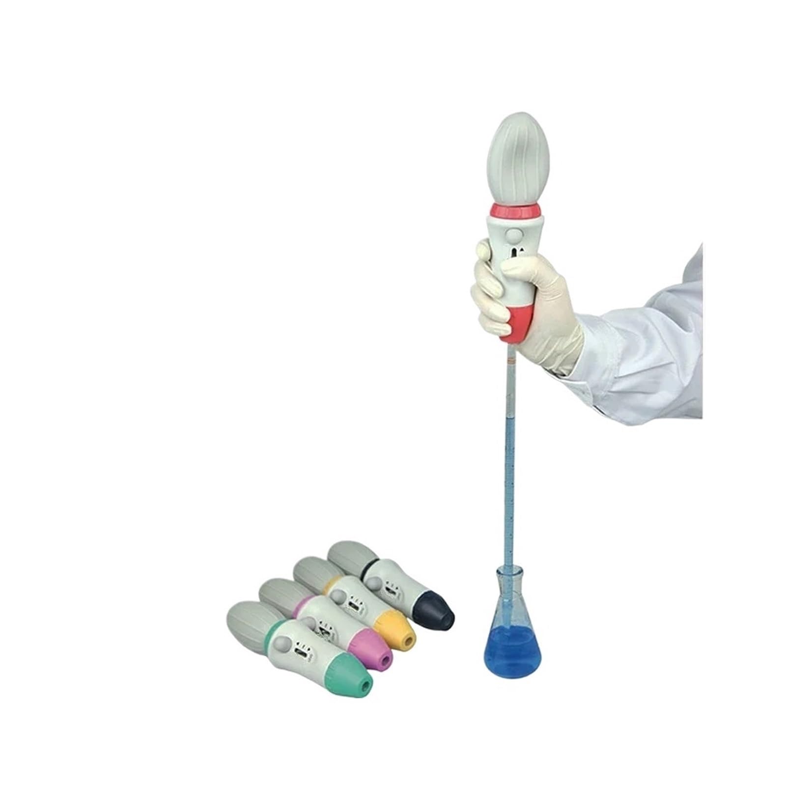 Pipetten, Pipettensteuerung Manuelle Pipettierpumpe mit großer Kapazität (0,1-100 ml) mit 3,0-µm-Hydrophobfilter(Blue)