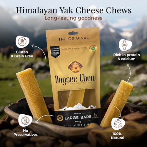 Image of 100% Natural Himalayan Cheese Based Dental Chews for Dogs (Large Bars Pack of 3) (Large Bars Pack of 3)
