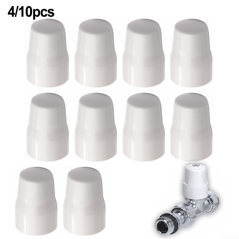 Radiator Valve Cap, ABS Plastic Radiator Valve Cap Easy Push-Fit Replacement Heater Central Home Cover Valve, White(4pcs) - Image 2
