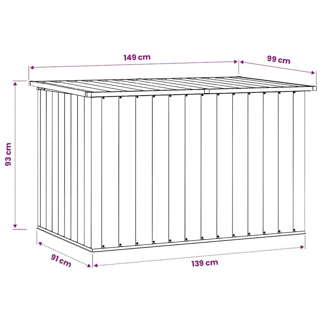 Gartenbox Grau aus verzinktem Stahl 149x99x93 cm mit Klappdeckel, wasserdicht und wetterfest für Kissen Aufbewahrung, Outdoor Stauraum, abschließbar, ideal für Balkon Terrasse und Garten