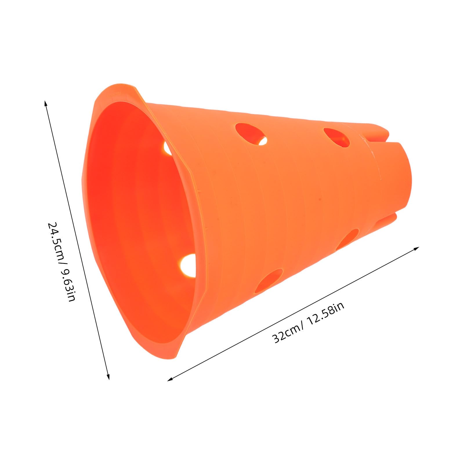 Alasum Conos de Entrenamiento para Fútbol Naranja de PE Estructura Plana y Diseño Perforado, Paquete de 2 Piezas para Práctica Deportiva en Gimnasio y Exterior
