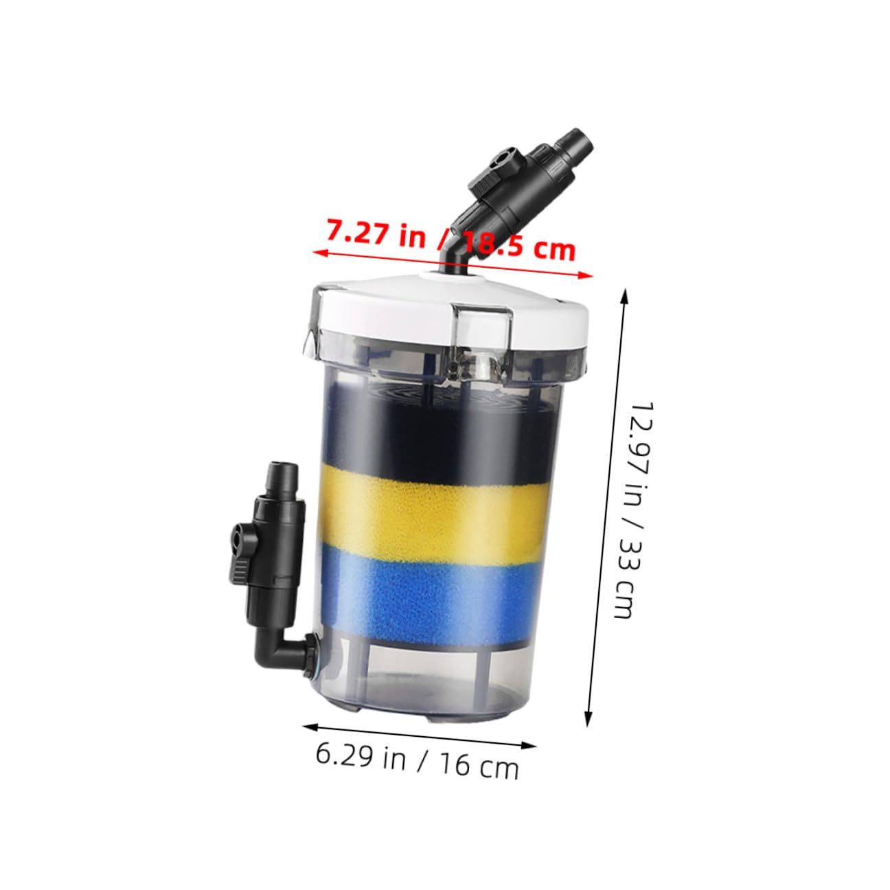 Alasum Leiser Aquarium Filter aus Kunststoff mit 16mm und Auslass Runde Externe Filterbox für Fischbecken Einfache Wartung für Aquarium und Frontgrasbecken