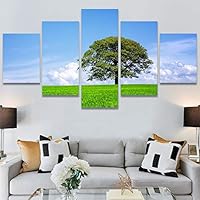 SIGNWIN 5 Panel Canvas Wall Art Modern Art Country Dramatic Global Landscape Multicolor Photography for Home Decorations Ready to Hang - 60