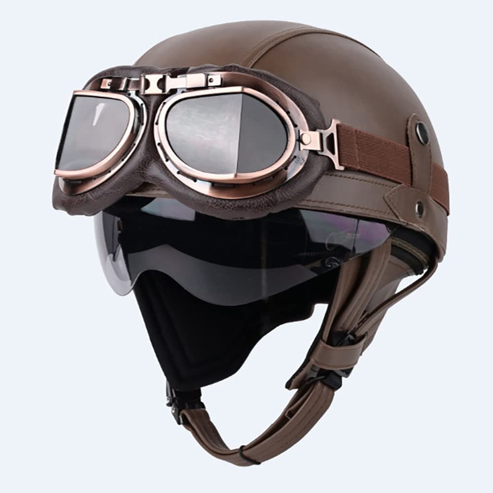 Demi casque de cuir de style bols aux finitions soignées taille M