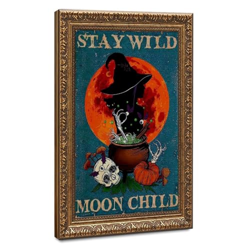 Art décoratif sur toile de style wizard païen Stay Wild pour chambre de 30x45 cm