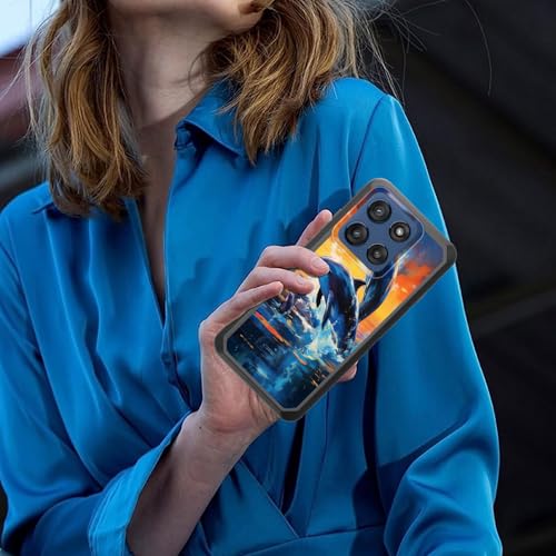 GFEWYTJYJ for Moto Edge 2025 Case,Shockproof 3-Layer Full Body Protection Rugged Heavy Duty High Impact Hard Cover Case for Motorola Moto Edge 5G 2025,Dolphins Jumping Sunset - image 7