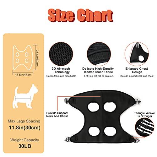 Hamac de Toilettage pour Chien, Harnais de Coupe des Griffes pour Chien et Chat, Support de Toilettage pour Animal Domestique, Sac de Retenue Respirant pour Couper les Ongles des Petits Animaux (noir) - Image 3