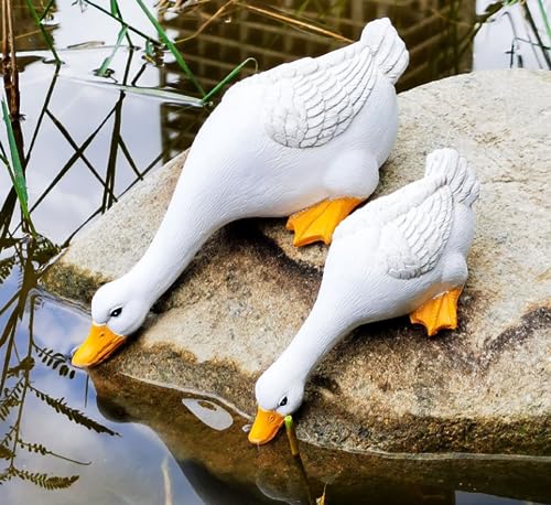 Xshelley Three Ducks Ornaments, Duck Sculpture Statue, Outdoor thumb #7