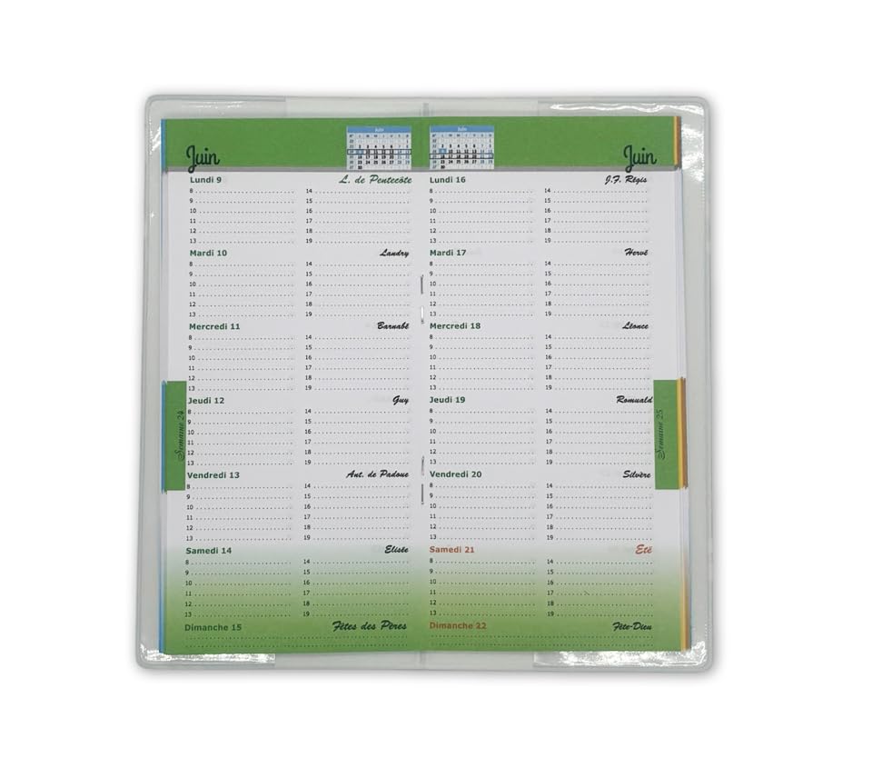 Agenda De Poche 2025 Semainier 9x18 Cm - Couverture Tropical Colorée - Organisation Annuelle Janvier à Décembre