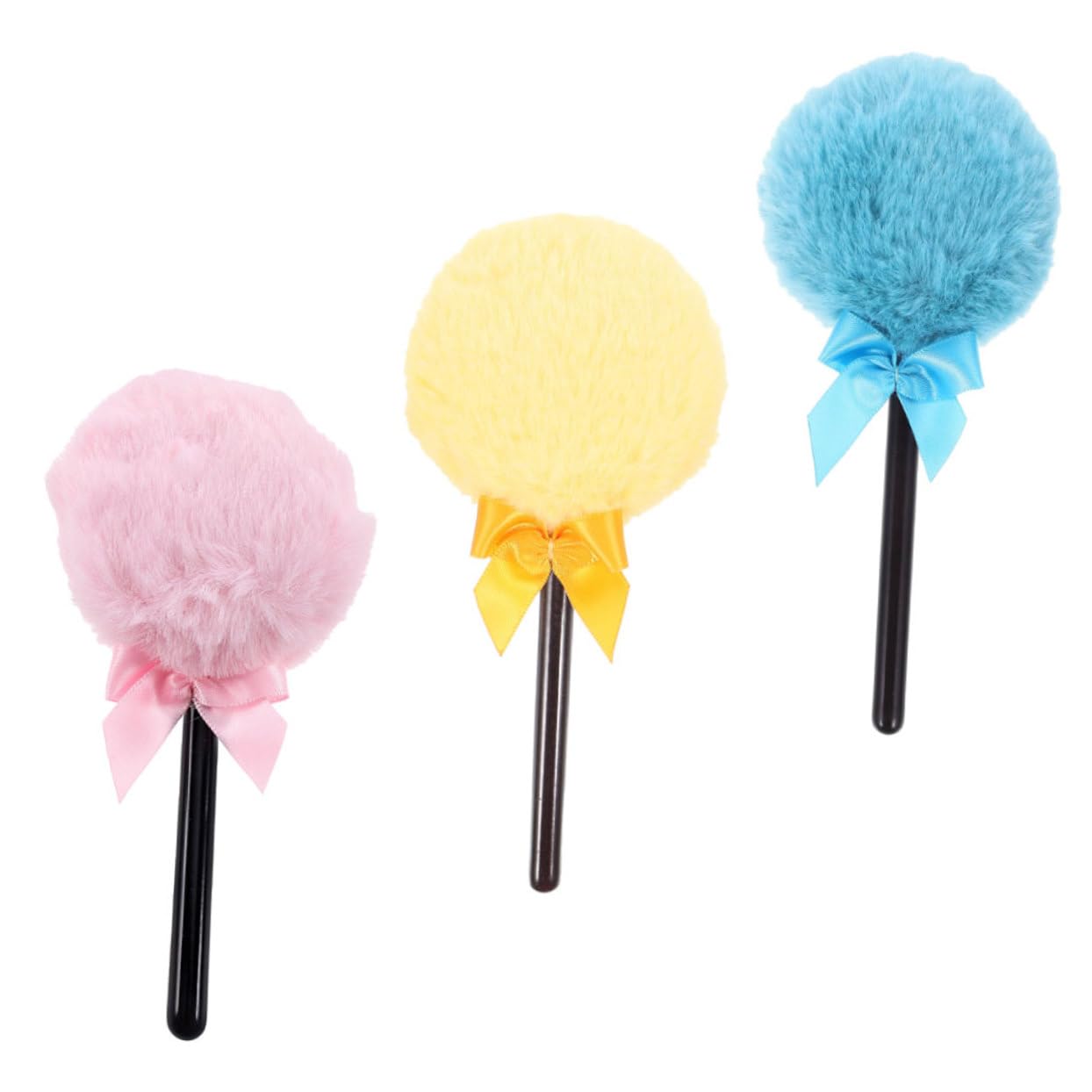 IWOWHERO 3pcs Lollipop Loose Powder Puff Soft Washable Makeup Applicators for Foundation Application Stylish Velour Cosmetic Tools for Women Includes