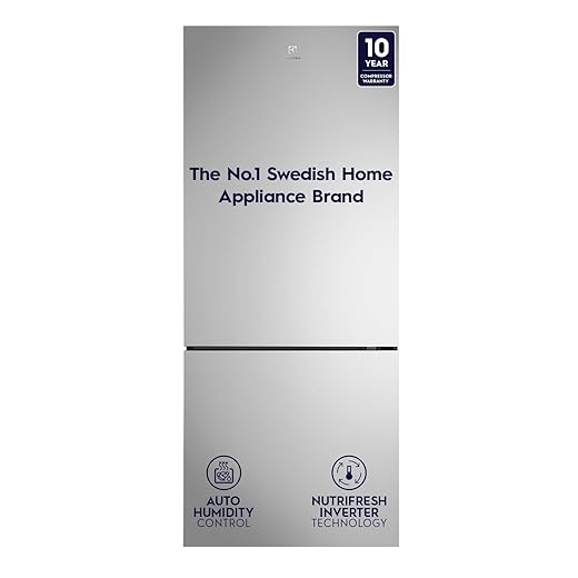 ELECTROLUX 453L Frost Free Invertor Double Door Refrigerator, Bottom Freezer, TasteLockAuto & TasteGuard Technology, Stainless Steel, UltimateTaste 500, EBE4502C-S