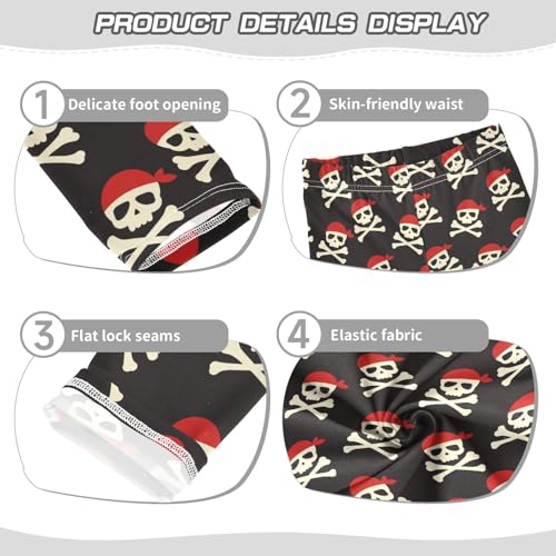 Girls Leggings Soft Toddler Ankle Length Bottoms Pirates Skull Kids Dance Yoga Pants 4-10 Years3
