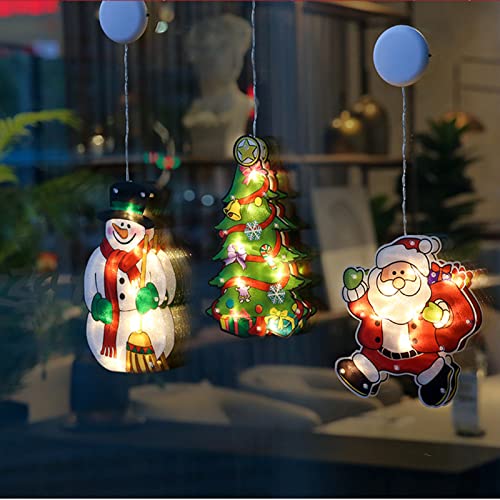 Tauzveok LED Lumières Décoration Noël, Lumières Fenêtre Noël avec Ventouse, D'intérieur Suspendue Lumières 3D, Décoration Noël Intérieur,Lumières Décoration d'arbre Noël,A Cover