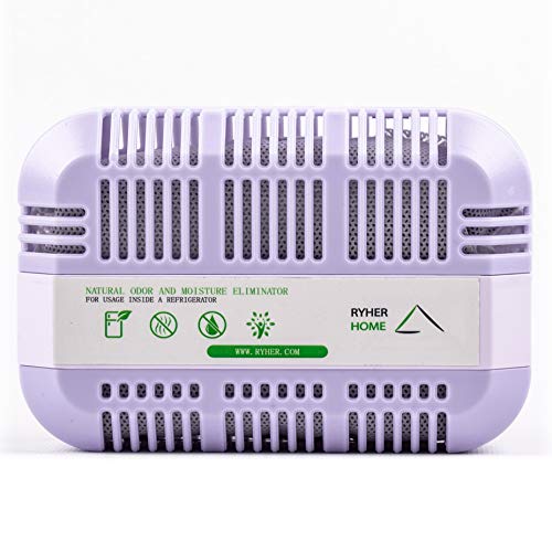 Ryher Absorbe y Elimina olores del frigorífico  Ambientador y purificador de Aire de carbón Activo de bambú 100% Natural - Quita olores del frigo (XXL - 1 Unidad, Morado)