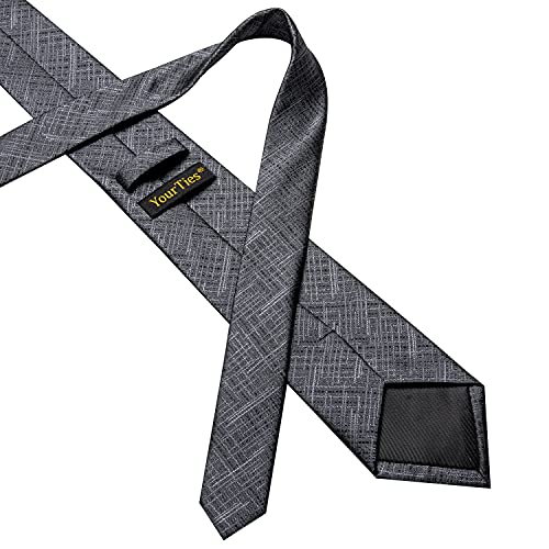Image of YourTies Men's Neckties Striped Tie and Plaid Neckties for Men Woven Silk Tie Gold Tie Clip Set