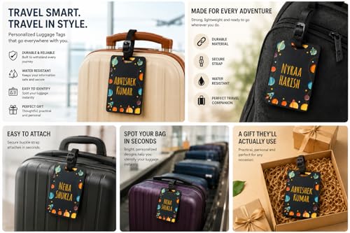 Image of Personalized Luggage Tag with Name & Photo - Unisex (Aladdin) | Custom Luggage Tag