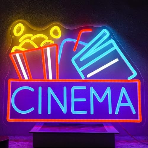 Cinema Neon Sign Dimmable Movie Neon Light Sign for Wall Decor Fi...