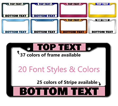 Custom Personalized Metal Car License Plate Frame?Customized Design Metal Car License Plate Frame with Text Auto Car Front Tag Sign Metal US License Plate Holder Frame 2 Holes