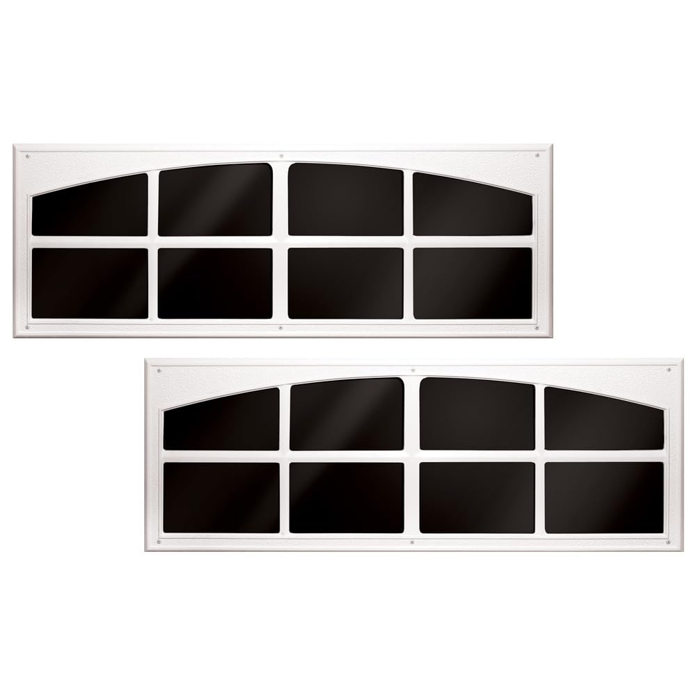 Coach House Signature Décor Simulated Garage Door Window Kit - Easy-Install Faux Garage Windows - Garage Door Decorative Hardware, Made in USA (White)