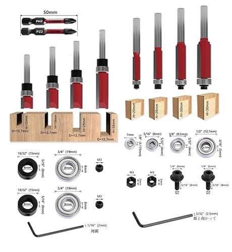 [Snughom]�y�����t���C�X�r�b�g�z�d������ YG6 10�_�Z�b�g �؍H�p �g���}�[�r�b�g �x�A�����O6��+�C�o�[2�t�� DIY�H�� mm�V�����N �؍މ��H �G�b�W�d�グ �g���~���O�i�C�t�Z�b�g