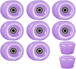 Roller Skate Wheels 32 X 58Mm 82A Hardness Pulley,Roller Skate Wheels Bearings For Roller Skates Skateboard Parts (Color : Purple)