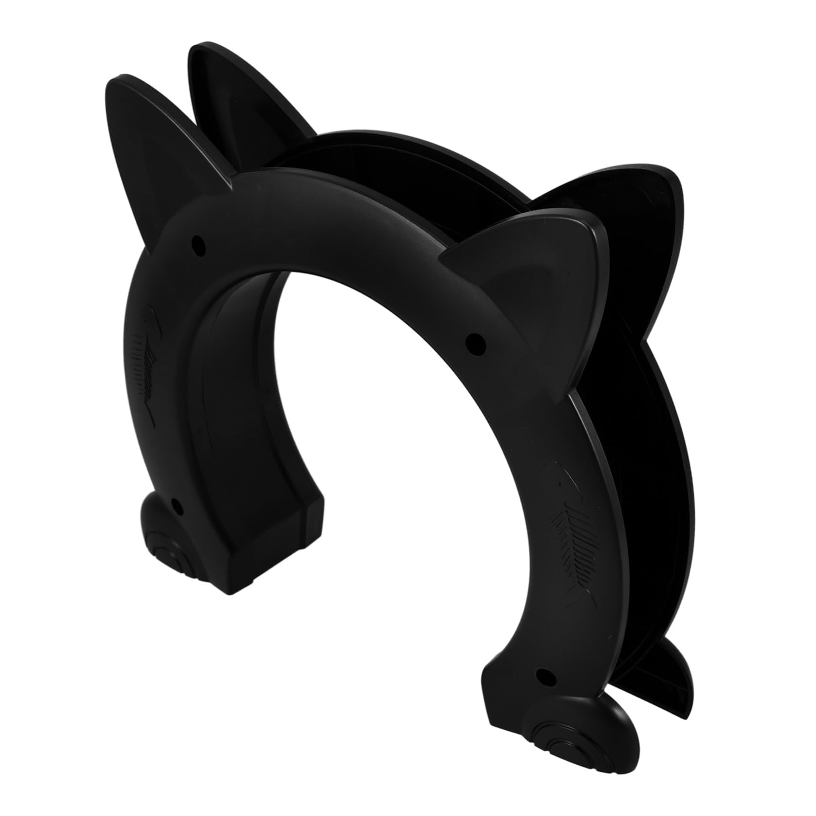 Katzenklappe aus Kunststoff für Innentüren, Schwarz, Katzenförmig