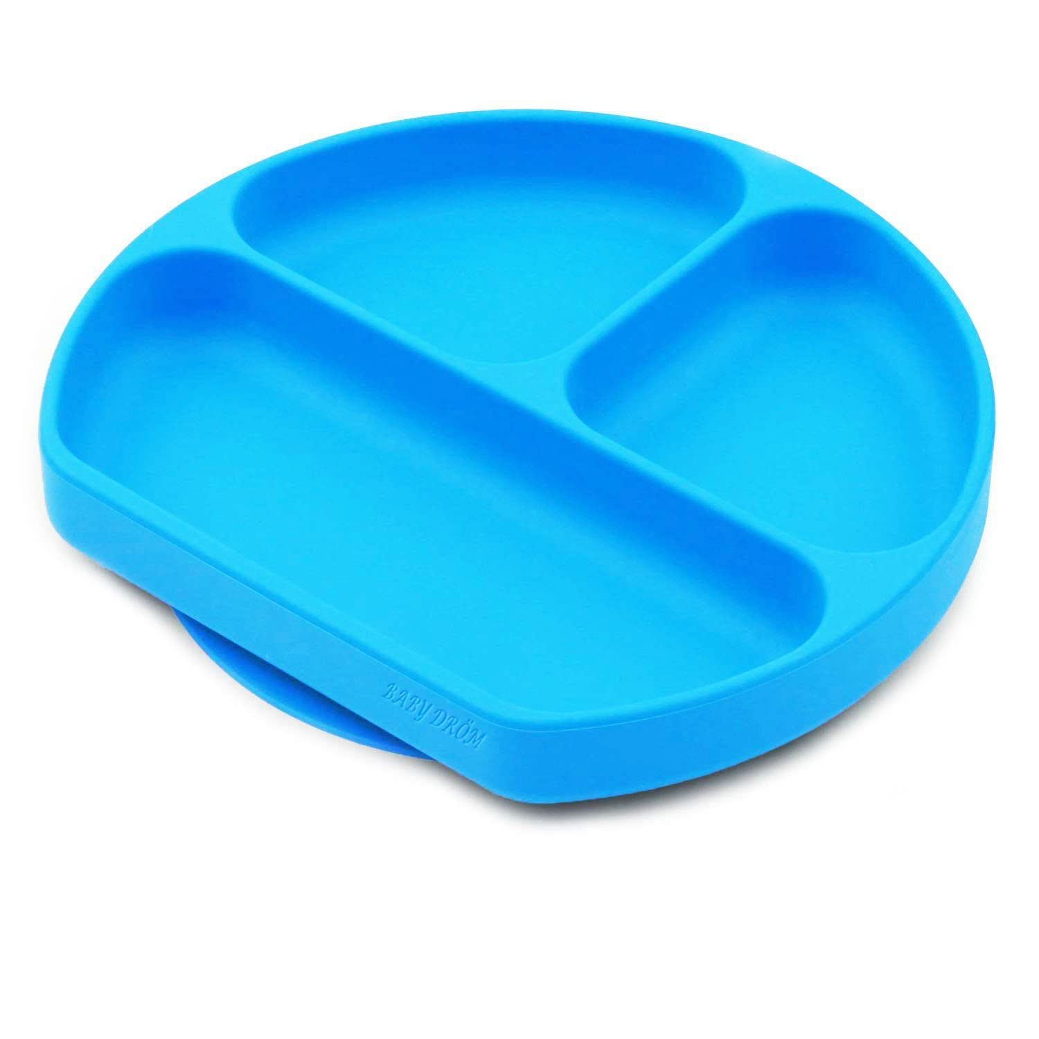 Silicone Suction Plates for Babies, Stick to High Chair Trays and Table, Divided Baby Dishes, Perfect Kids Plates, BPA FREE