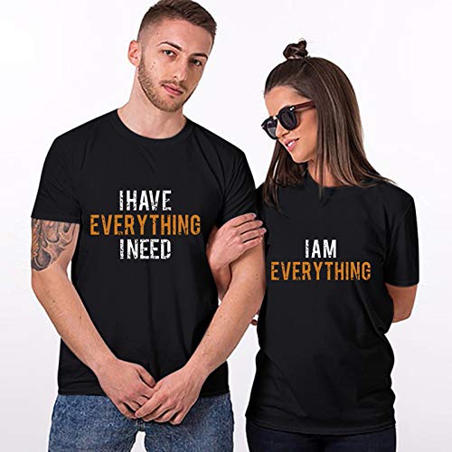 T Shirts for Women Men Couples Lovers Valentines Day Short Sleeve I Have Everything I Need Letter Print Tshirt Tees