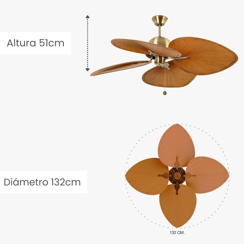 FARO BARCELONA 33352B- CUBA Ventilador de techo oro viejo
