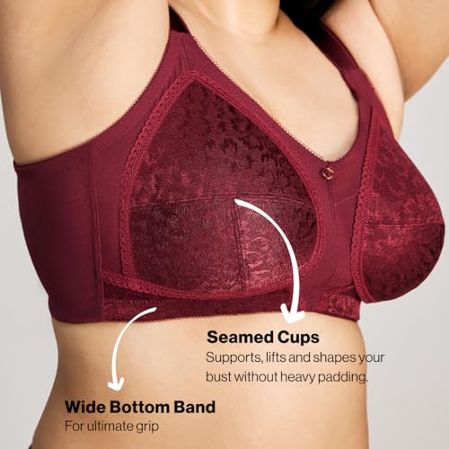 Image of NYKD NYB033 Wirefree Ultimate No Bulge, Shape & Support Non-Padded Lace Full Coverage Bra for Women