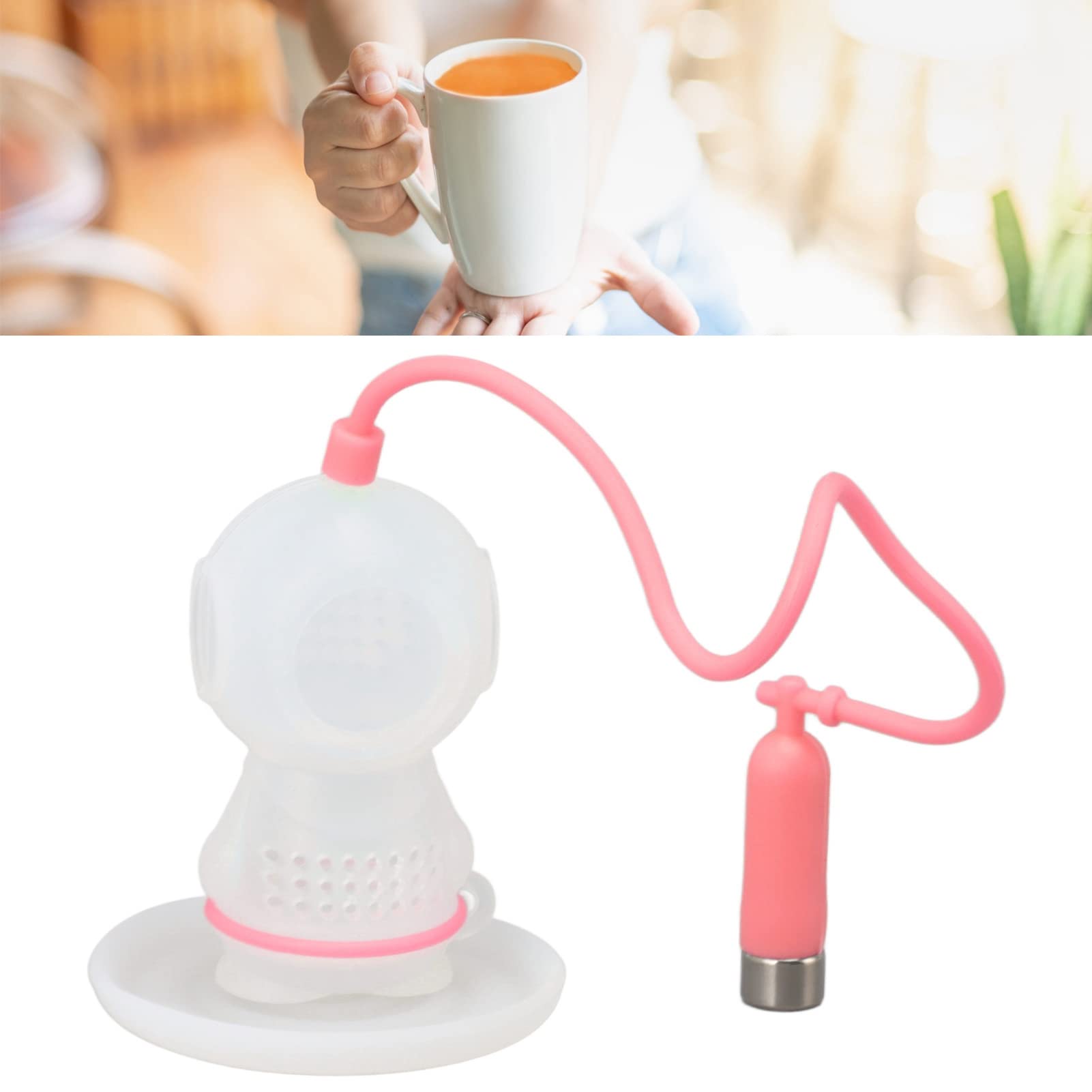 Infusore Per Tè In Silicone A Forma Di Lecca-lecca - Colino Per Foglie Sfuse - Lavabile In Lavastoviglie (Rosa) - 2
