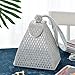 Pyramid Shape Rhinestones Luxury Evening Bags Fashion Evening Handbag Purse Cocktail Engagement Triangle Bag For Party Night (Silver)