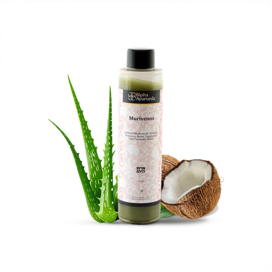 - Bipha Ayurveda Murivenna Ayurvedic Pure Herbal First Aid Oil | Traditional Kalari Herbal Oil for Sprains, Burns & Wounds Fractures & Swelling – Supports Fast Healing with Minimal Scarring | No Parabens, Paraffins or Synthetic Fragrance | 175 ml