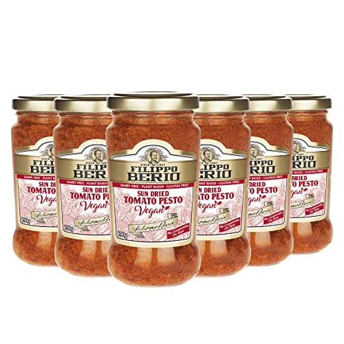 Image of Filippo Berio Sun Dried Tomato Pesto Vegan • Dairy Free • Plant Based • Gluten Free, 6.7 oz ℮ 190 g, 6 Pack