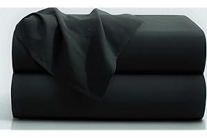Soft and Smooth Black Twin Flat Sheet Set of 2