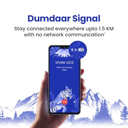 Image of Tecno Spark GO 3 (Ink Black, 4GB+64GB | Super Durability Drop Resistant & IP64 Rated | Make Calls Without Network* |Ella Al in Your Own Language | Super Smooth 120Hz 6.74 inch Display |5000mAh Battery