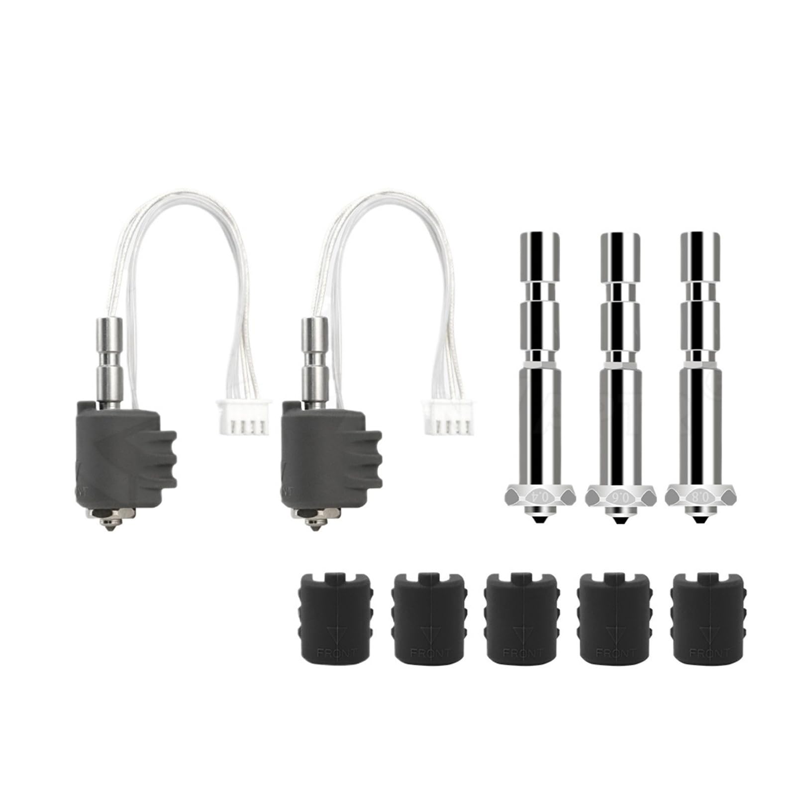Compatible con Anycubic, kit Hotend 0,4-0,8 mm for Kobra 3 Max | Boquilla de cerámica y acero endurecido, termistor, for Kobra 3 Max, duradera(Mix nozzle)