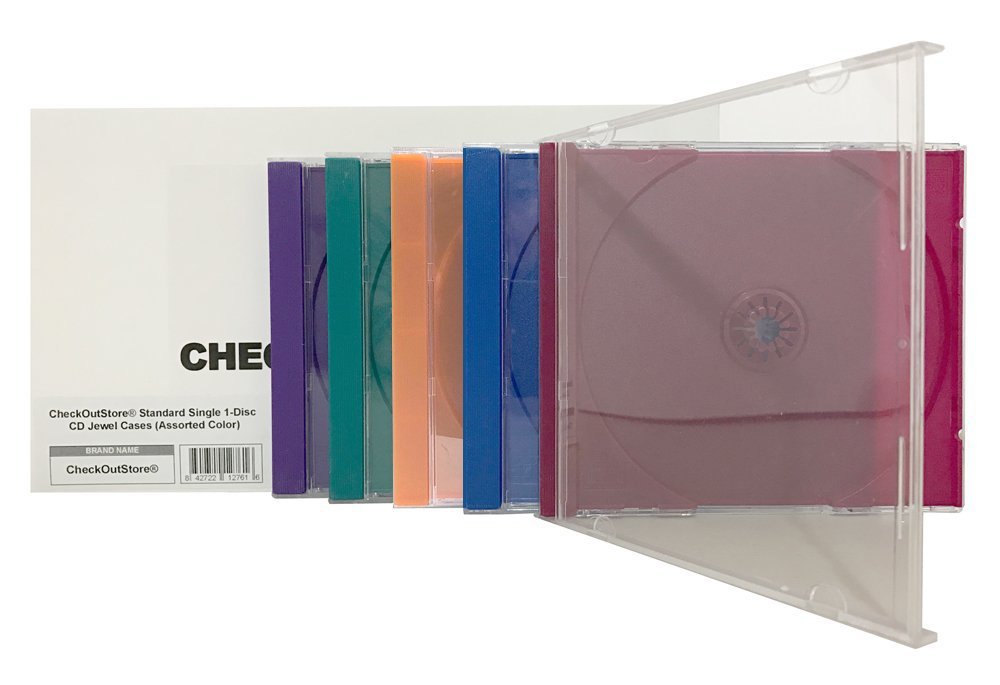 CheckOutStore (50) Standard Single 1-Disc CD Jewel Cases (Assorted Color)