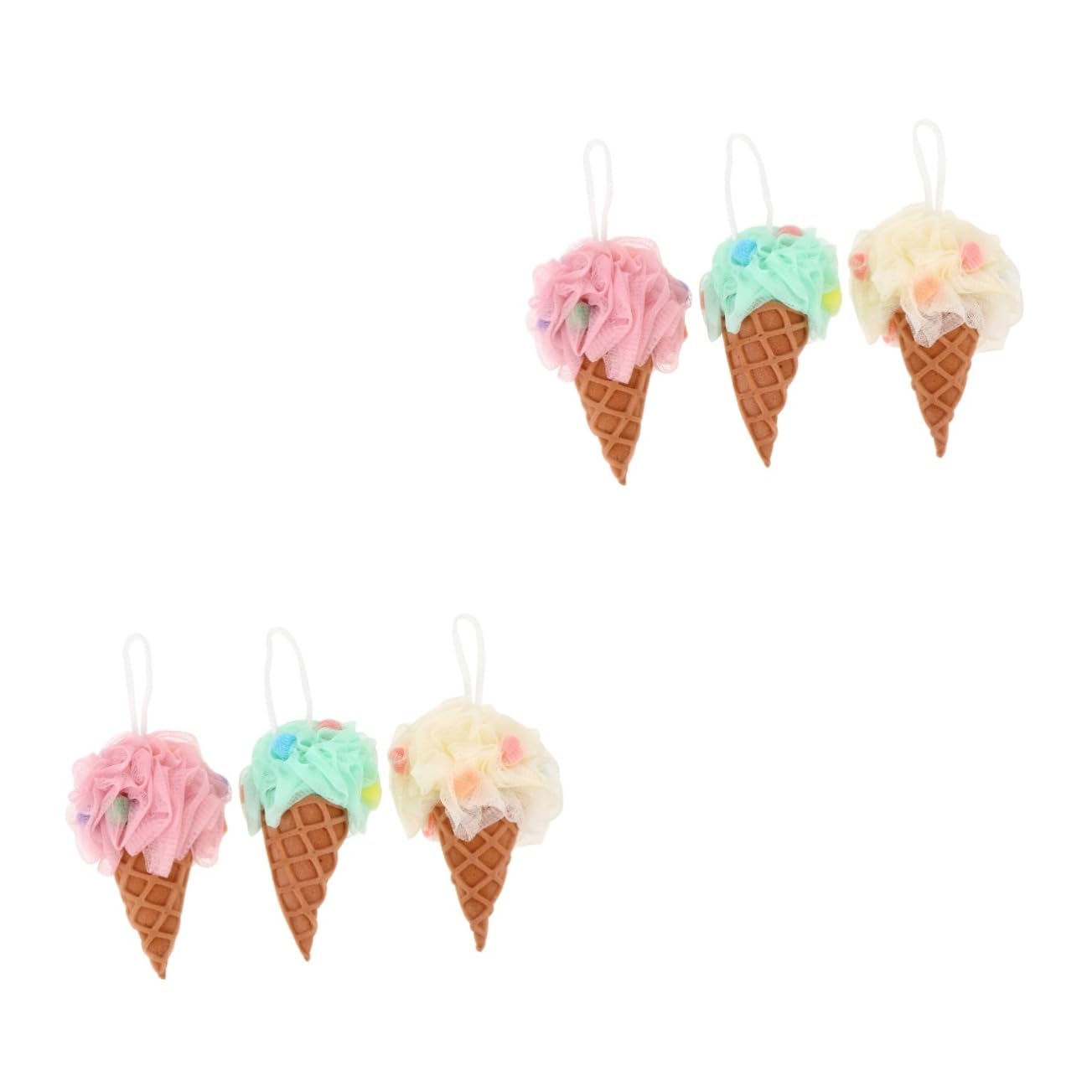 POPETPOP 6 Piezas Bola De Baño De Helado Gel De Baño Para Niñas Esponja De Baño Exfoliante Esponja De Baño Para Niños Esponja De Baño Para Helados Perder Absorber Agua Suministros De Baño