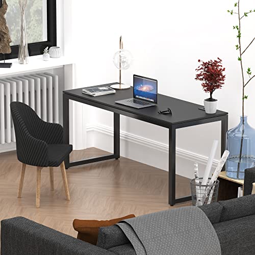 55-Inch Black Computer Desk for Home Office